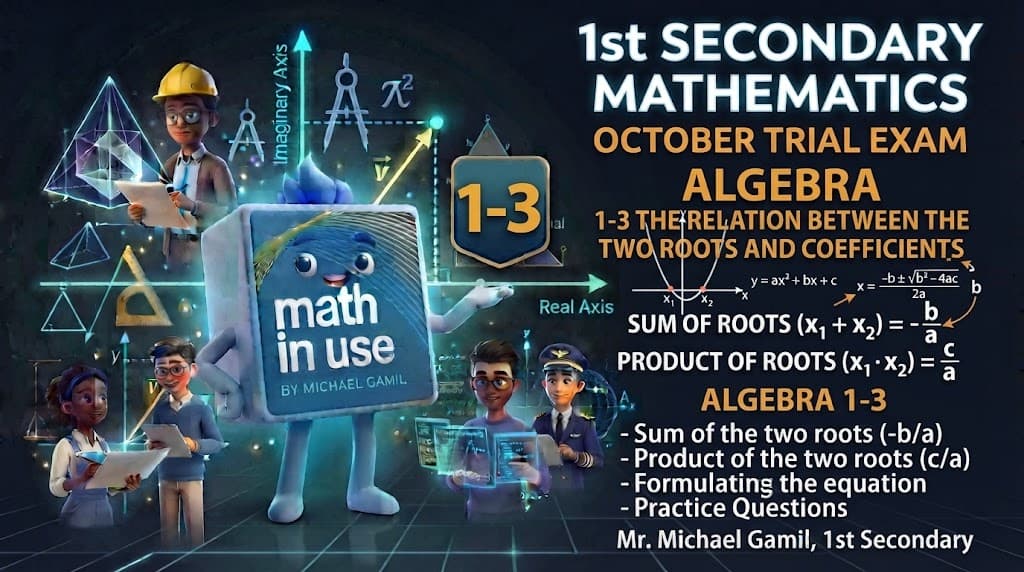 1S Algebra (1-3) The relation between the two roots of a quadratic function  and the  coefficient of its terms